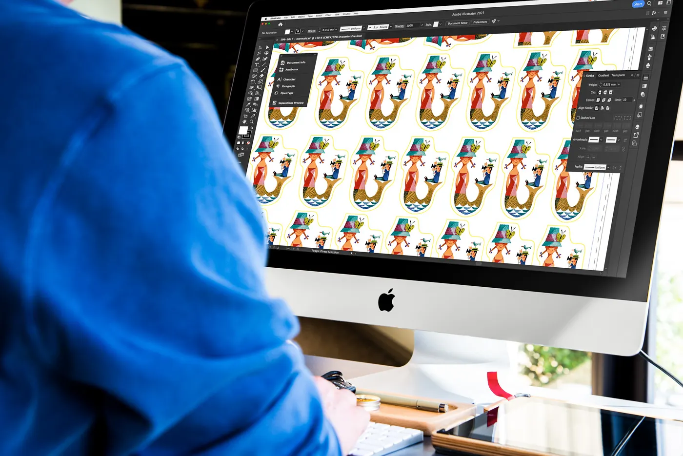Designer a preparar um decalque no computador